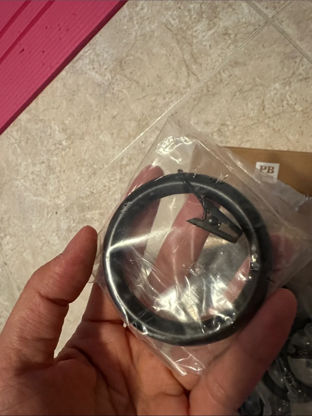NIB PBteen Classic Steel Curtain Rings with Clips - Black